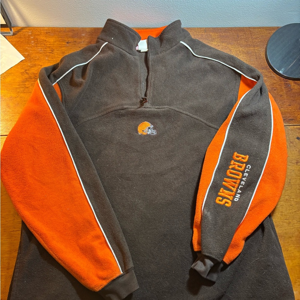Cleveland Browns Men's Sweater - Orange and Brown fleece